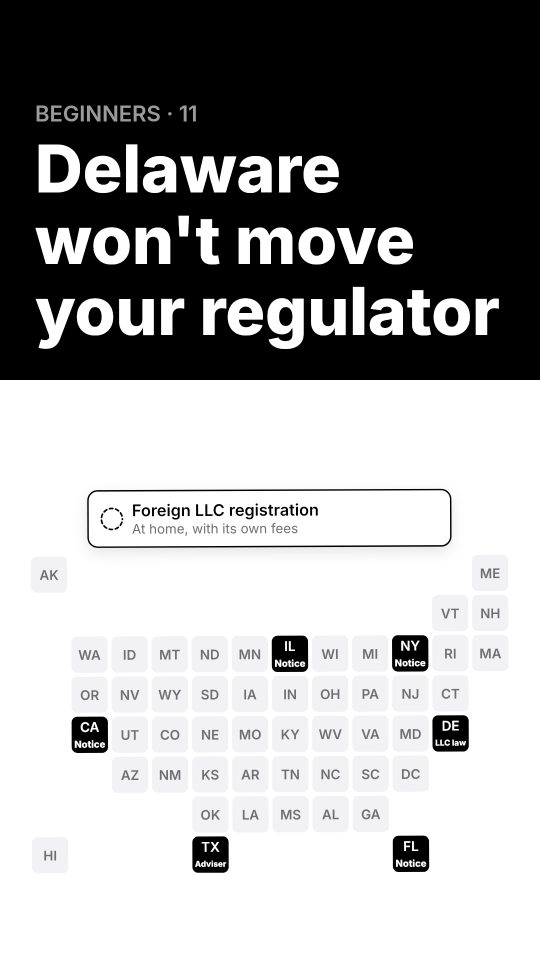 If I form my fund in Delaware, do Delaware's rules apply?