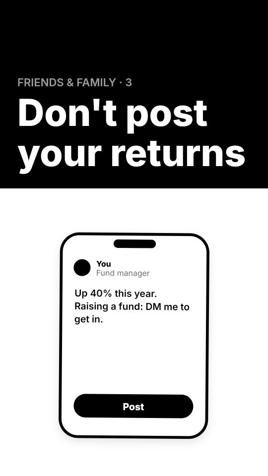 Can I post my hedge fund's returns on social media?