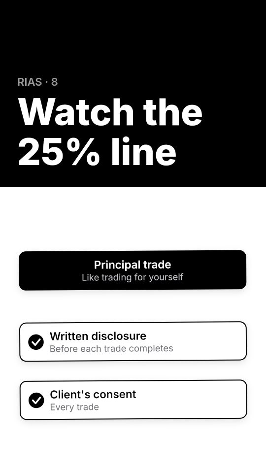 When does a cross trade become a principal trade?